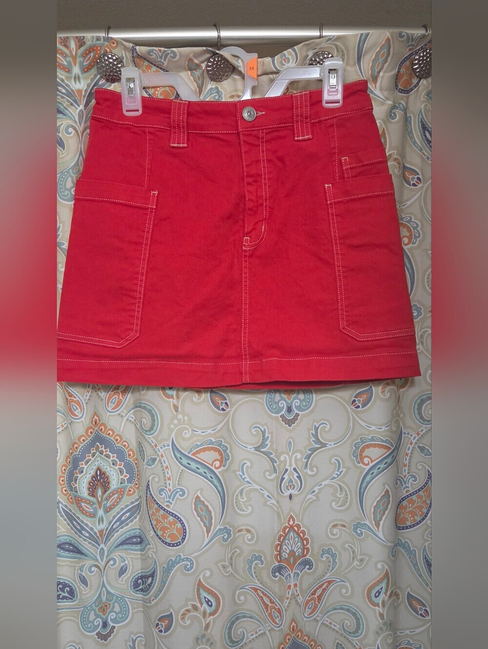 Urban Outfiters Red Cargo Skirt Size M Nwot